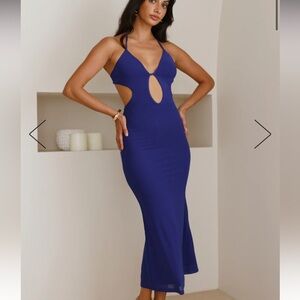 Hello Molly Frame Me Mesh Maxi Dress Navy